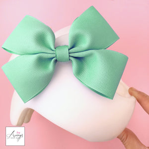 *LIMITED STOCK* Mint Baby Girl Cranial Band Helmet Bow for Starband Doc Band