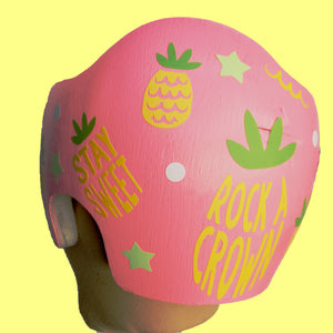 Baby Girl Helmet Decoration Stickers, Pineapple Themed Cranial Band Sticker Decals