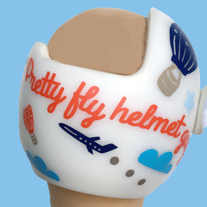 Baby helmet cranial band decals, Aviator Hot Air Balloon Airplane Helmet theme
