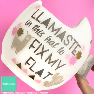No Prob-Llama Girl Llamaste Baby Helmet Decals, Custom Cranial Band Decal Design