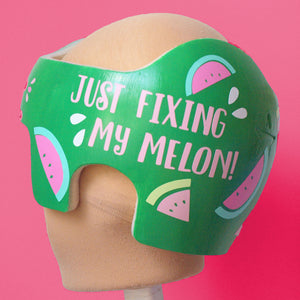 just fixing my melon, fixing my melon, babbleworthy, baby helmet decals, babbleworthy decals, baby girl watermelon helmet, fixing my flat, doc band girl, girl star band, paint baby helmet, paint cranial band