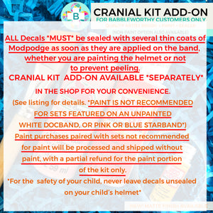 Cranial Band Starband Doc Band Baby Plagiocephaly Helmet Decals , Unicorn Design