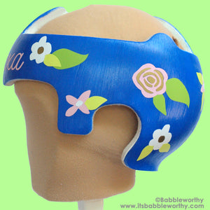 babbleworthy decals, baby helmet bows, floral baby helmet, flowers cranial band, doc band stickers, baby helmet stickers, diy docband