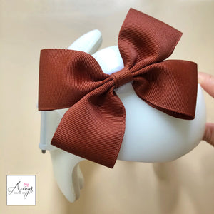 *LIMITED STOCK* Baby Girl Cranial Band Bow for Plagio Cranio Helmet, Rust