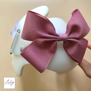 *LIMITED STOCK* Baby Girl Cranial Band Bow for Plagio Cranio Helmet, Mauve