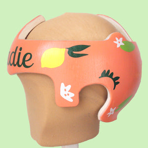 Lemon Floral "Sadie" Baby Girl Cranial Band Sticker Decals
