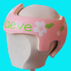 White and Green "Maeve" Floral Baby Girl Helmet Sticker Cranial Band Decals