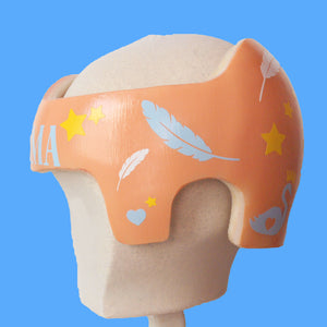 Swan Princess Star Feather Cranial Band Design for Baby Girl Helmet