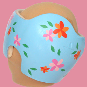 Pink and Orange "Charlotte" Floral Baby Girl Cranial Band Decals