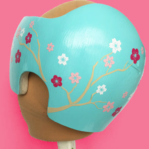 girl cranial band designs, decorate girl cranial band, girl baby helmet, baby girl helmet decoration, babbleworthy decals, baby helmet paint kits, modpodge baby helmet, twin docbands, twin baby helmets, twin plagiocephaly, cherry blossom cranial band, flower cranial band, floral baby helmet