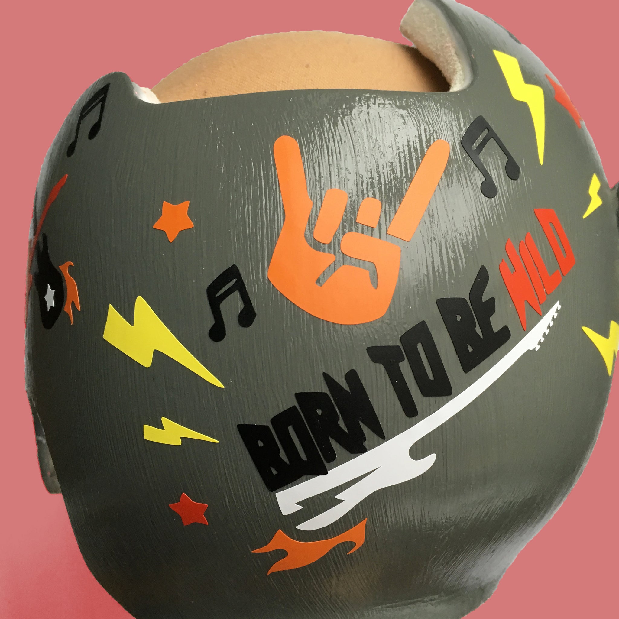 football baby helmet cranial Boy Cranial Band Design Decals, Baby Helmet Stickers, Rock and Roll Music