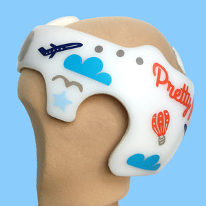 Baby helmet cranial band decals, Aviator Hot Air Balloon Airplane Helmet theme