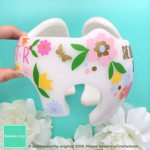 She Believed She Could, So She Did Colorful Floral Baby Helmet Decals