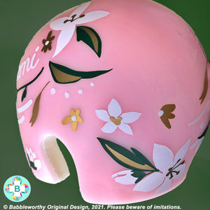 Neutral Windblown Florals Starband Plagiocephaly Cranial Band Decal Stickers